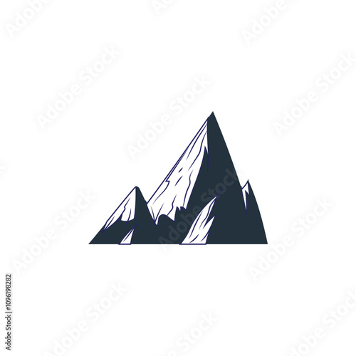 Mountains icon design black and white color