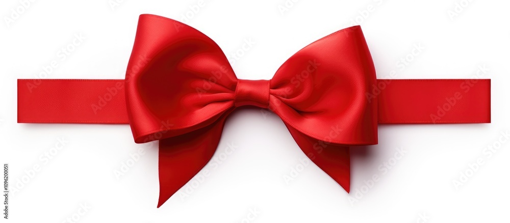 Elegant red satin bow on a classic white background perfect for holiday gifts and special decorations Elegant red satin bow on a classic white background perfect for holiday gifts and special decorations