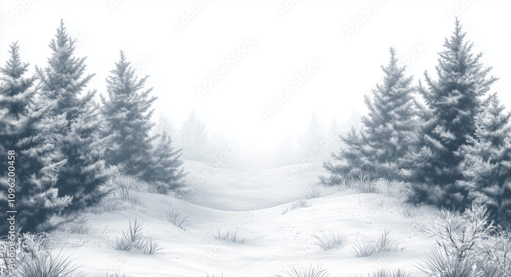 Fototapeta premium winter landscape with snow
