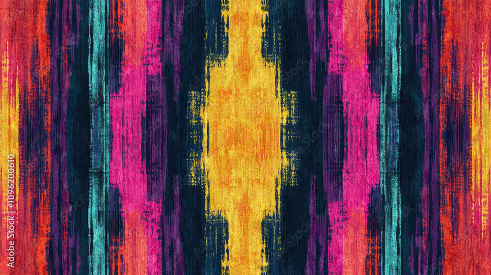 Vibrant abstract pattern with bold colors creating a striking textile design Vibrant abstract pattern with bold colors creating a striking textile design