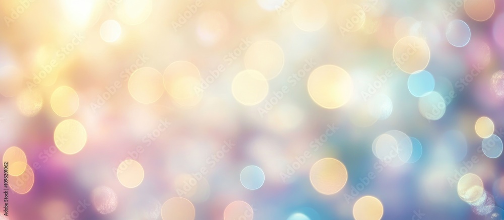Soft abstract background with shimmering golden and pastel bokeh lights creating a dreamy and festive atmosphere for design projects Soft abstract background with shimmering golden and pastel bokeh lights creating a dreamy and festive atmosphere for design projects