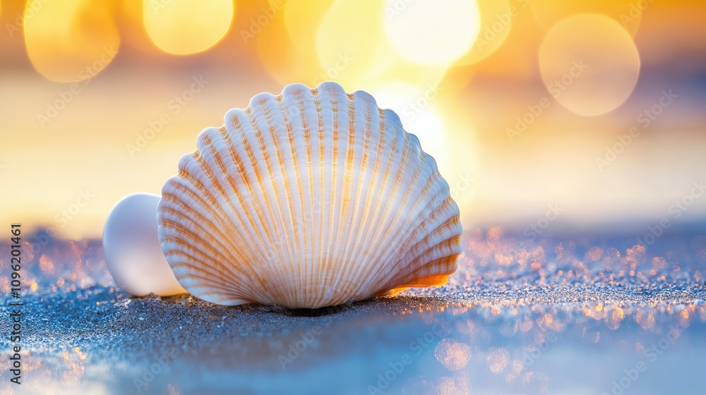 Close-Up of Seashell on Tropical Beach Close-Up of Seashell on Tropical Beach