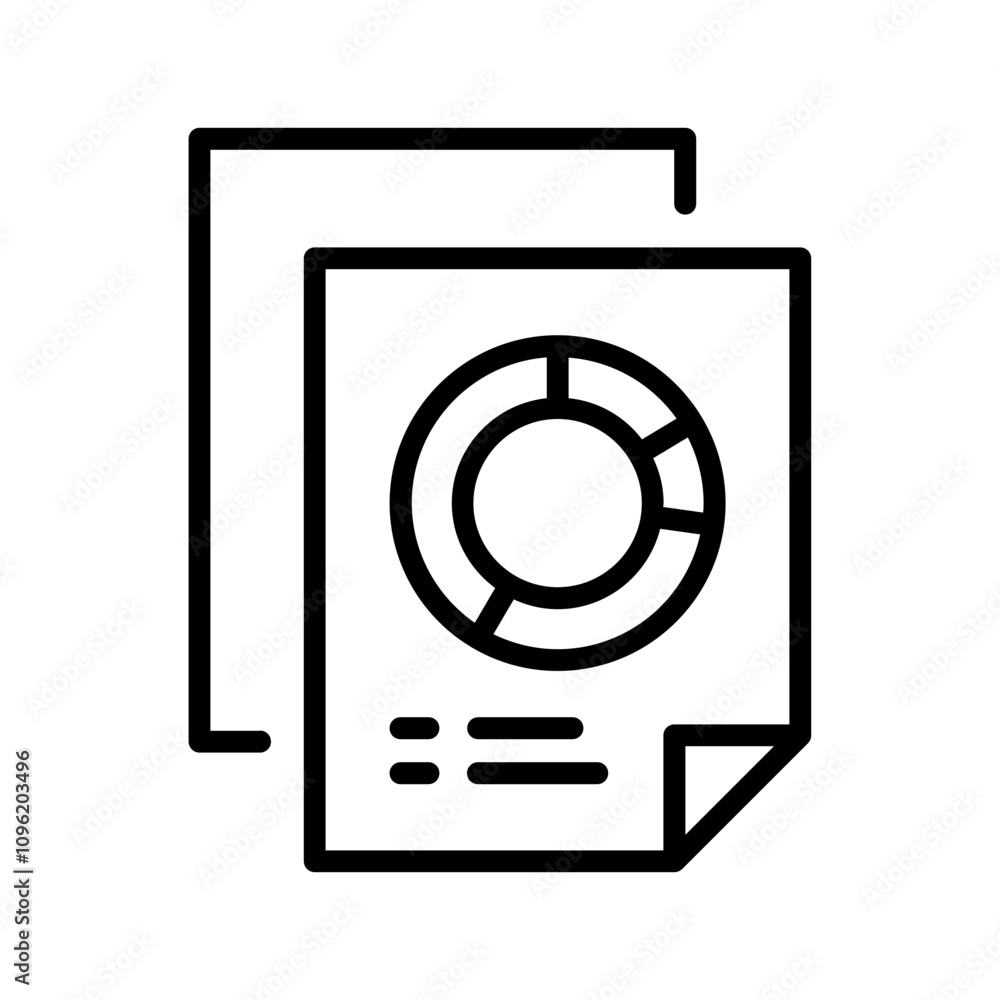 Black single business report line icon, simple financial research flat design vector pictogram, infographic interface elements for app logo web button ui ux isolated on white background Black single business report line icon, simple financial research flat design vector pictogram, infographic interface elements for app logo web button ui ux isolated on white background