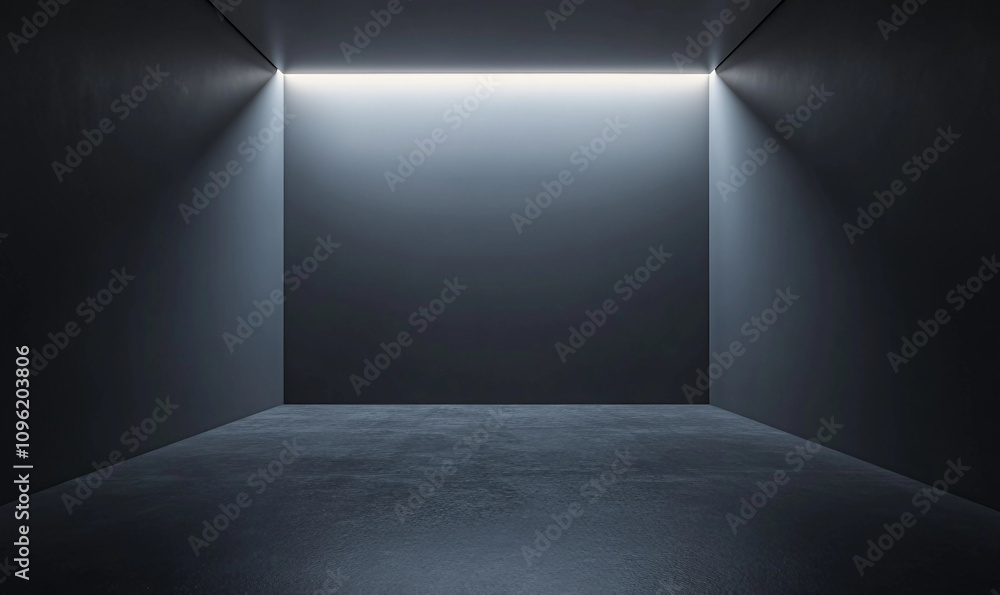 A Dark, Minimalistic Room With Soft Futuristic Lighting Illuminating The Empty Interior, Creating A Sleek, Modern Atmosphere. A Dark, Minimalistic Room With Soft Futuristic Lighting Illuminating The Empty Interior, Creating A Sleek, Modern Atmosphere.