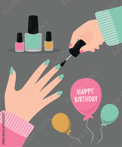 The Master Of The Manicure Coats Nails With Happy Birthday Gel Polish Style,Color