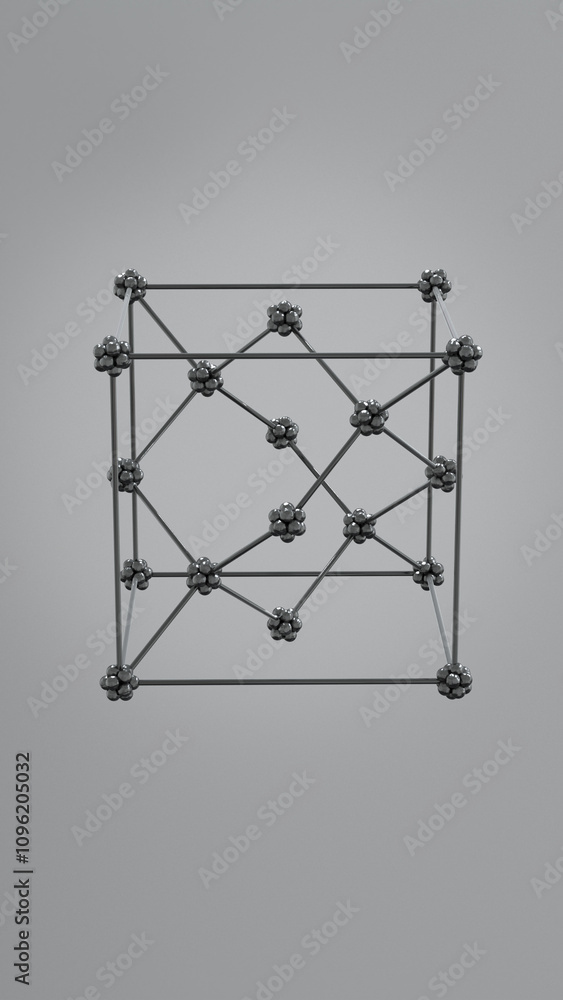 Crystal Silicon Lattice 3D Illustration. Crystal Silicon Lattice 3D Illustration.