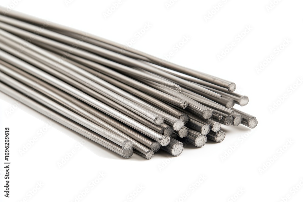 Neatly Arranged Welding Rods on Bright Background Neatly Arranged Welding Rods on Bright Background