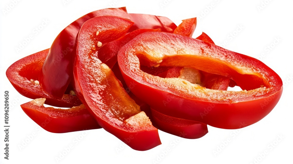 Vibrant Red Bell Pepper Slices Vibrant Red Bell Pepper Slices
