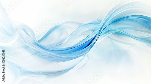 Computer technology, 3D rendering, blue abstract curved background.