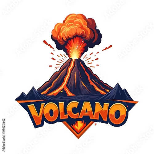 volcano eruption logo
isolated on white background 