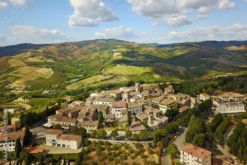 Aerial of Radda in Chianti, Tuscany, Italy