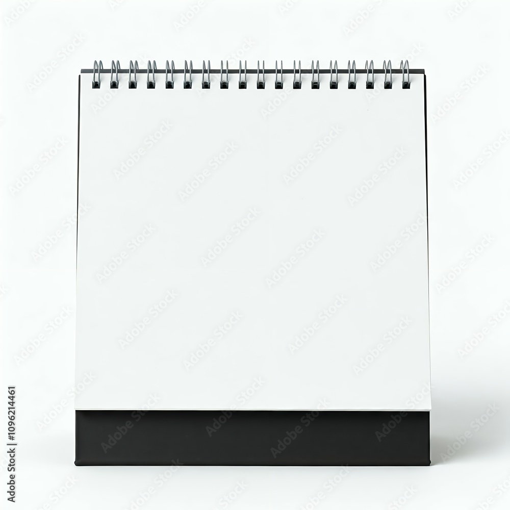 Blank desktop calendar with spiral binding on white background. Blank desktop calendar with spiral binding on white background.