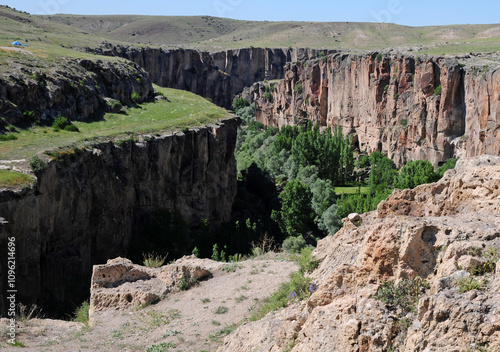 Ihlara Valley, which is connected to the city of Aksaray in Turkey, is a very popular place. There are rock churches in the valley. photo