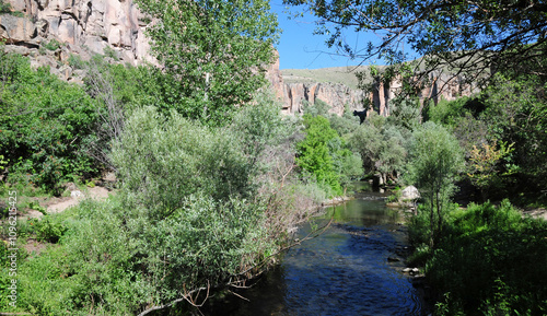 Ihlara Valley, which is connected to the city of Aksaray in Turkey, is a very popular place. There are rock churches in the valley.