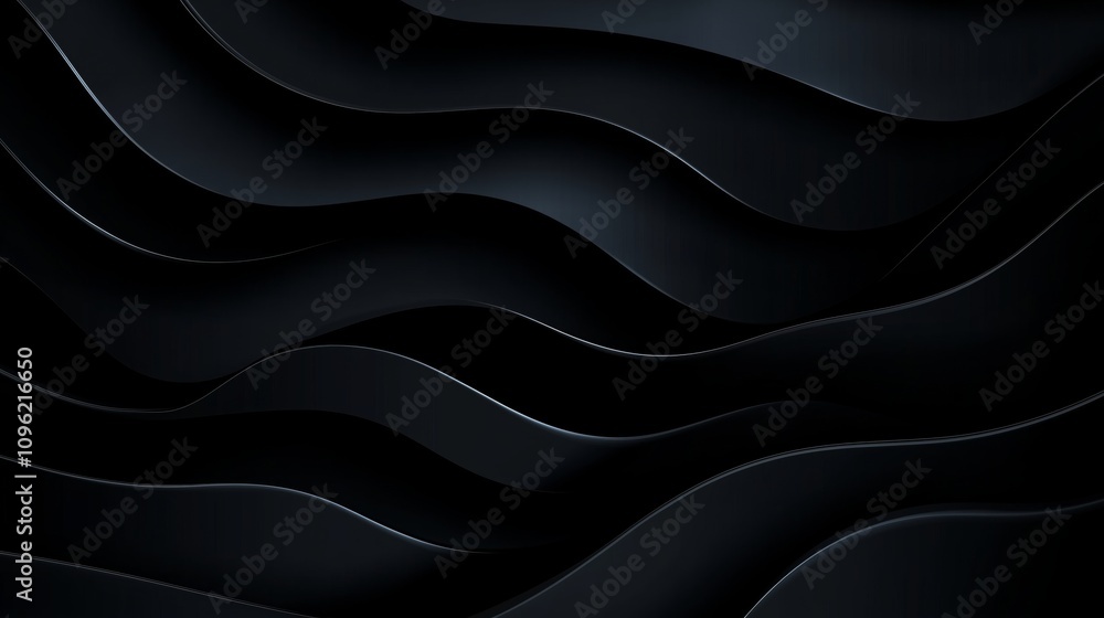 Black abstract background design. Modern wavy line pattern (guilloche curves) in monochrome colors. Premium stripe texture for banner, business background. Dark horizontal vector template Black abstract background design. Modern wavy line pattern (guilloche curves) in monochrome colors. Premium stripe texture for banner, business background. Dark horizontal vector template