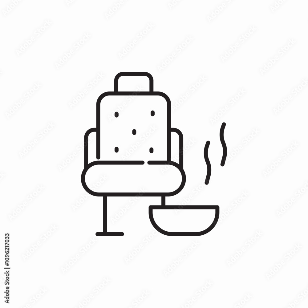 beauty salon spa basin hot water icon sign vector beauty salon spa basin hot water icon sign vector