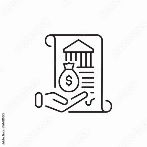 bank insurance document icon sign vector