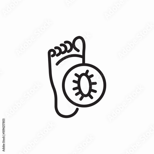 foot fungus icon sign vector