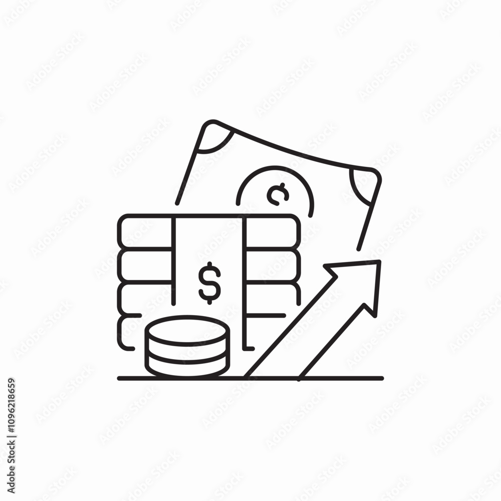 money growth icon sign vector money growth icon sign vector