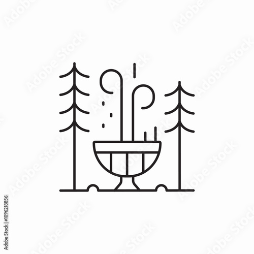 park fountain icon sign vector