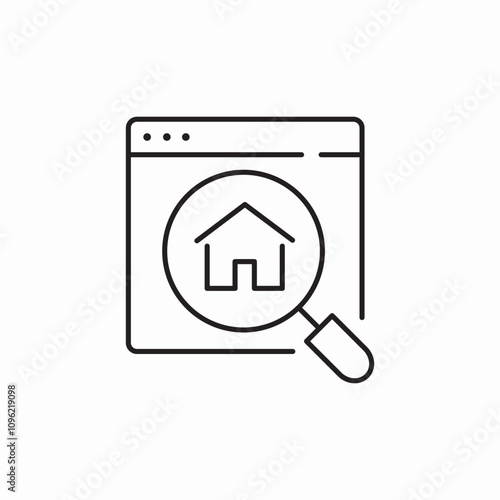 real estate search website icon sign vector