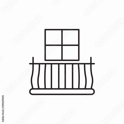 window balcony icon sign vector
