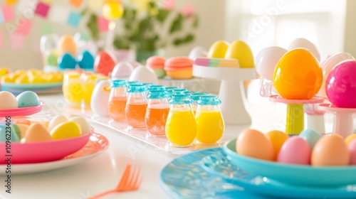 Wallpaper Mural Bright and Colorful Easter Table Setting with Festive Decorations Torontodigital.ca