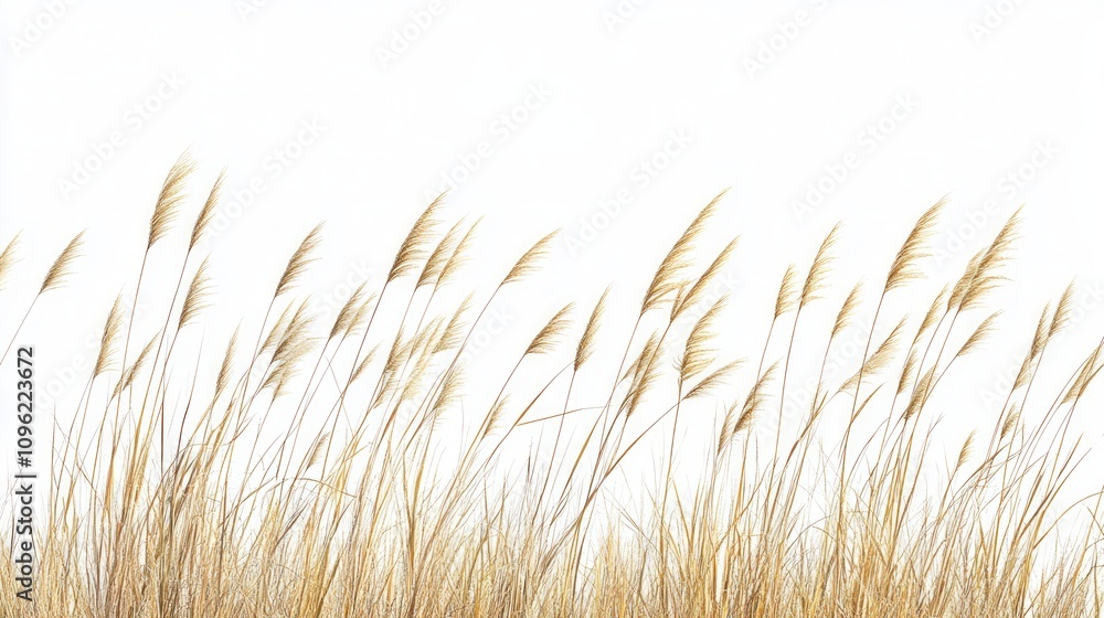 Fototapeta premium Golden Grass Field in Autumn