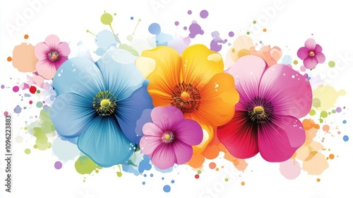 Beautiful flower image arrangement elements