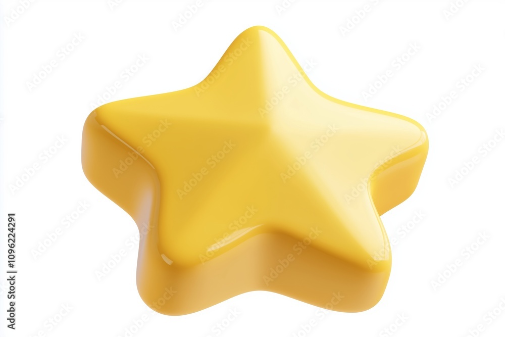 Star icon in cartoon 3d style isolated on white background. Vector illustration volumetric yellow star Star icon in cartoon 3d style isolated on white background. Vector illustration volumetric yellow star