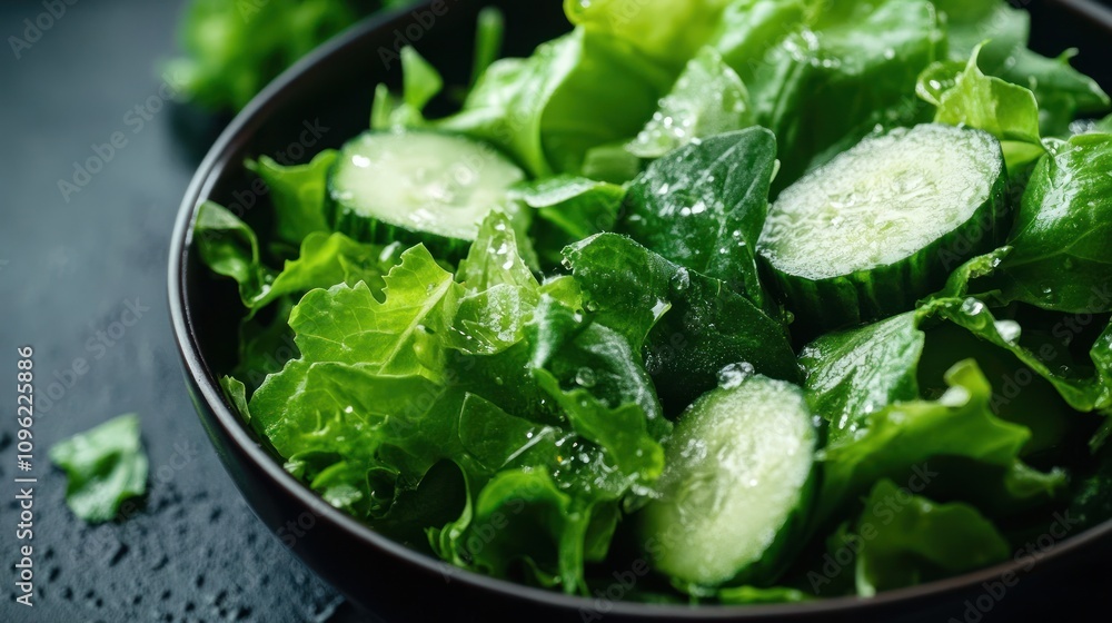 Fresh Green Salad with Cucumber Fresh Green Salad with Cucumber