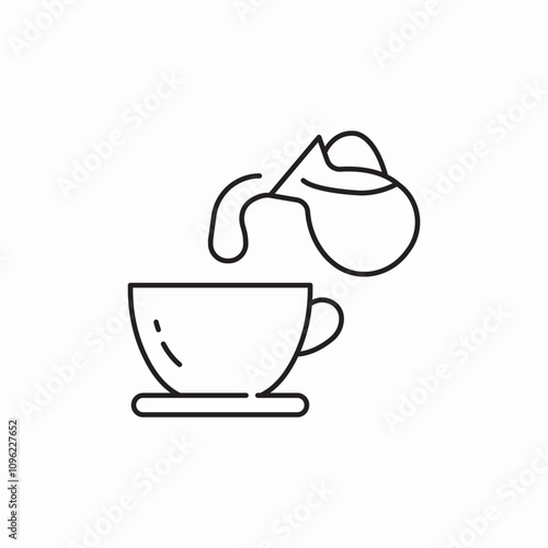 boil milk to tea icon sign vector