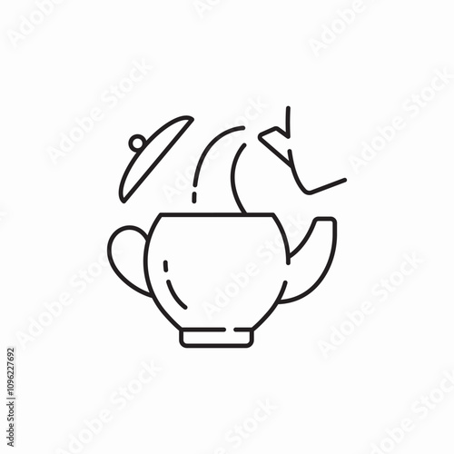 boil water to teapot icon sign vector