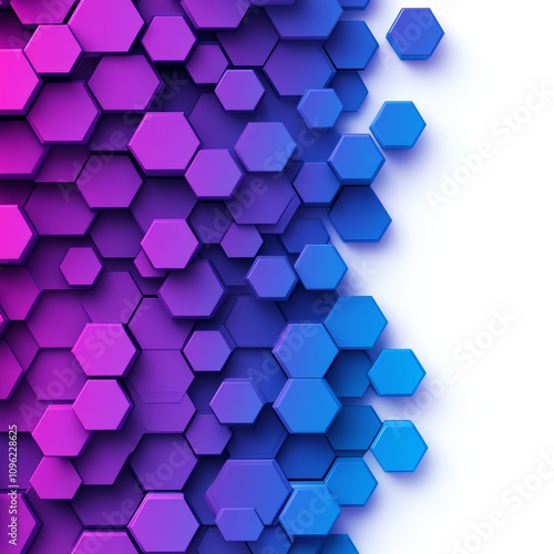 Colorful hexagonal pattern on a modern geometric design background. photo