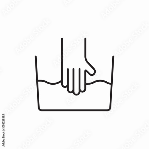 manual wash laundry icon sign vector