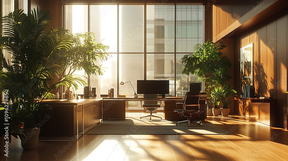 Fototapeta premium Creative workspace inspiration modern office interior design bright aesthetic
