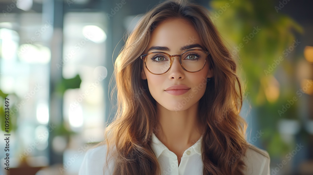 Professional woman in glasses modern office portrait photography indoor confident expression Professional woman in glasses modern office portrait photography indoor confident expression