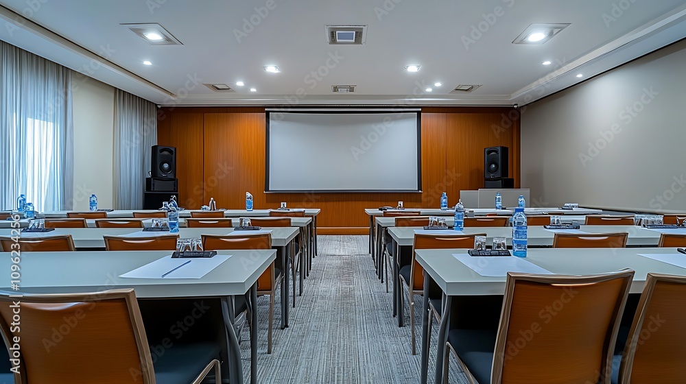 Conference setup for business meetings modern venue professional space Conference setup for business meetings modern venue professional space