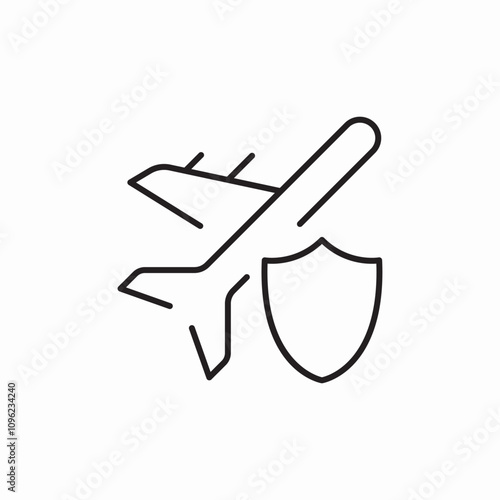 plane protection icon sign vector