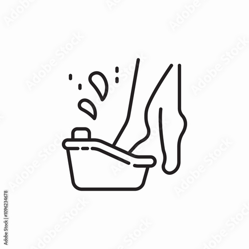 wash legs basin icon sign vector