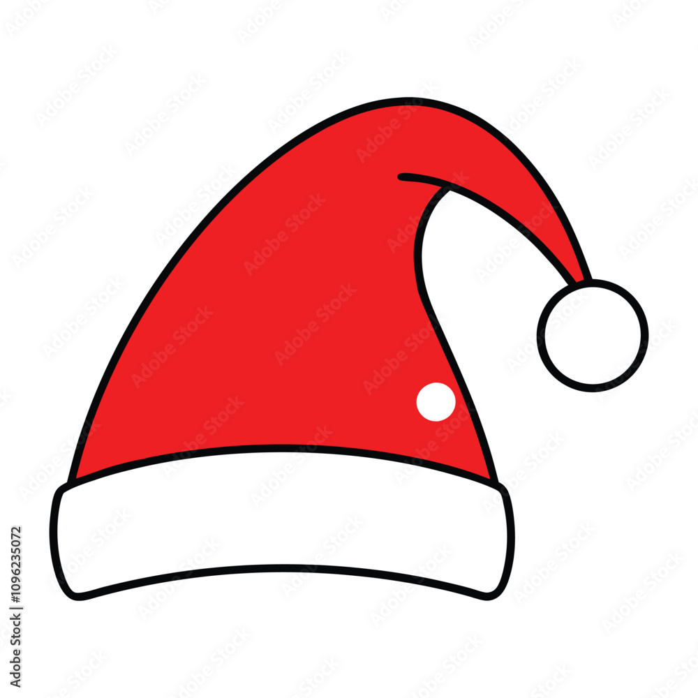 Santa Claus Red Hat - Vector Isolated Stock Illustration Santa Claus Red Hat - Vector Isolated Stock Illustration