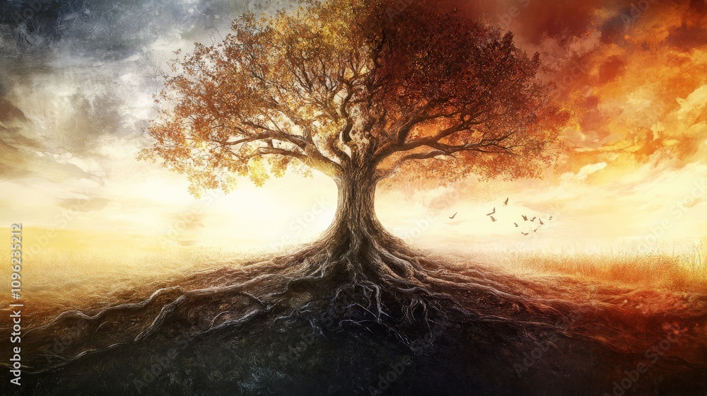 Unity Through Cultures: A Symbolic Tree Illustration Unity Through Cultures: A Symbolic Tree Illustration