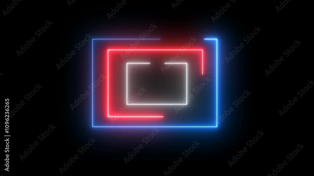 neon light square animation video neon light square animation video