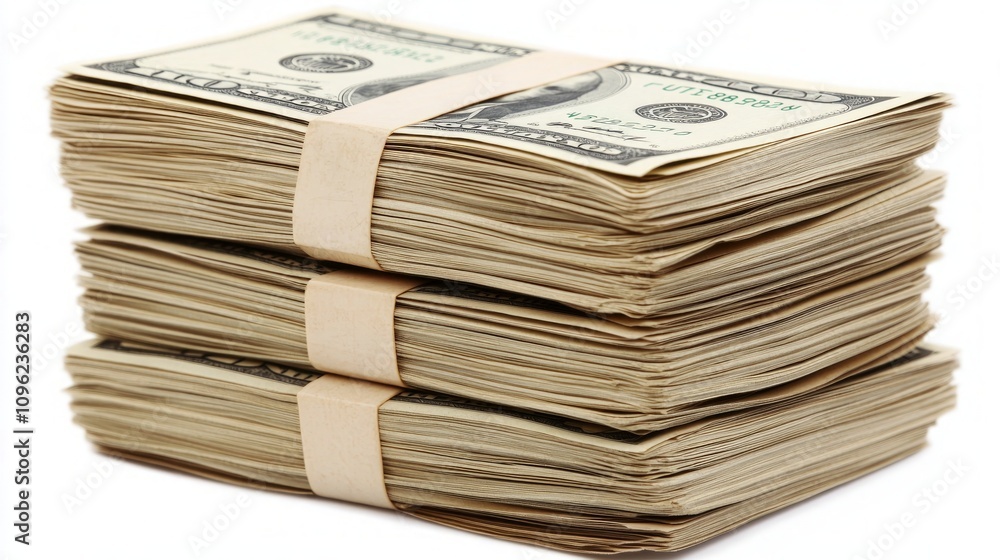 A Stack of US Dollars - Financial Prosperity A Stack of US Dollars - Financial Prosperity