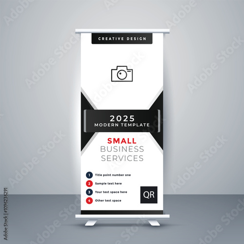 Retractable x stand banner pull popup banner template with a distinctive design for a stylish corporate business roll-up banner signs standee