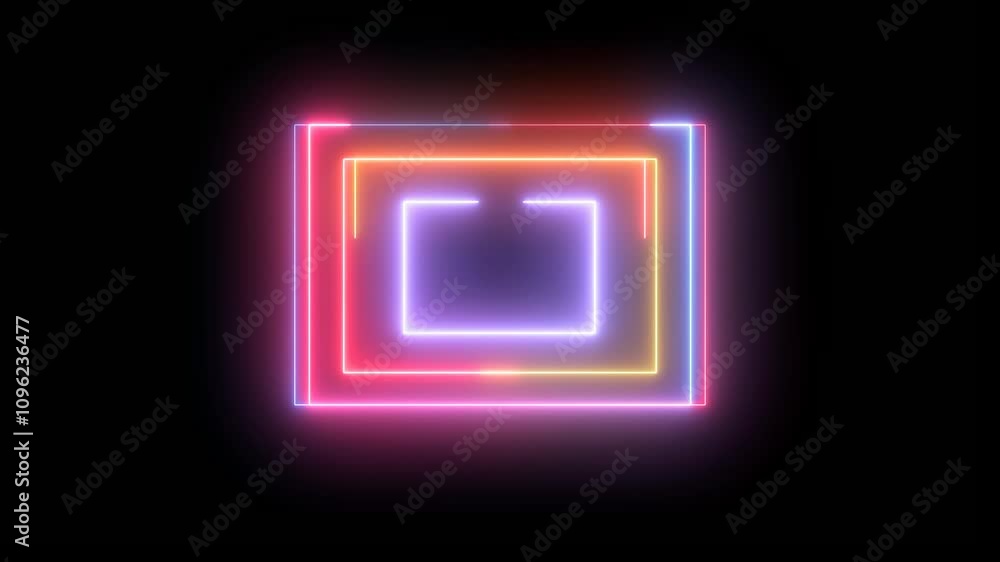 neon light square animation video neon light square animation video