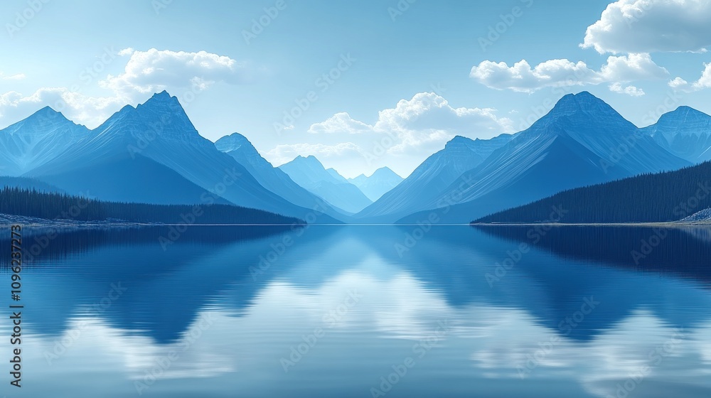 Serene Mountain Lake Reflection: A Breathtaking Panorama of Nature's Tranquility Serene Mountain Lake Reflection: A Breathtaking Panorama of Nature's Tranquility