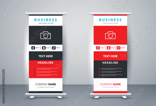 Retractable x stand banner pull popup banner template with a distinctive design for a stylish corporate business roll-up banner signs standee