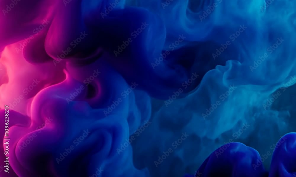 Abstract Swirling Clouds of Pink and Blue Ink in Dark Background Abstract Swirling Clouds of Pink and Blue Ink in Dark Background