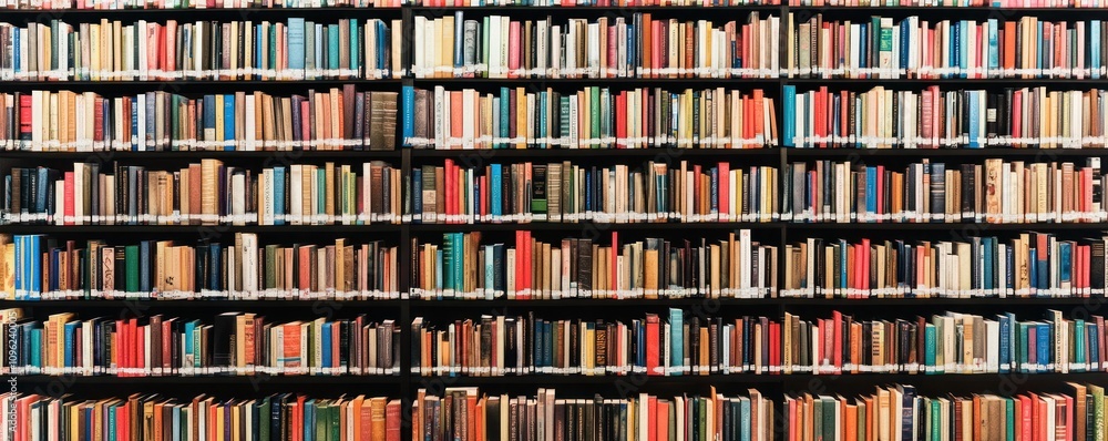 A vast collection of books organized on shelves, showcasing a variety of colors and sizes. A vast collection of books organized on shelves, showcasing a variety of colors and sizes.
